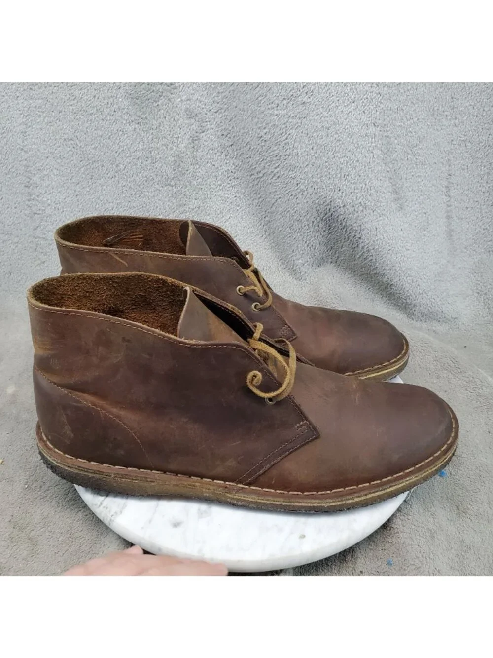 Clarks Shoes Mens Size 11 Brown Leather Originals Desert Chukka Boots *Read*